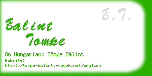 balint tompe business card