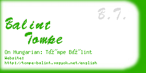 balint tompe business card